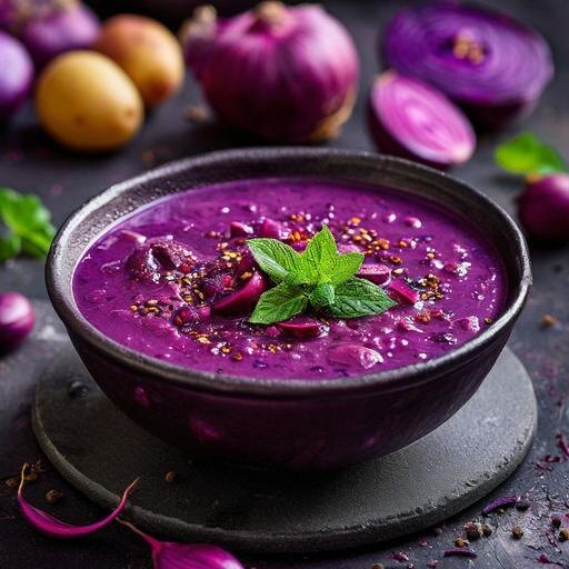 🌿 Современный суп с фиолетовым картофелем