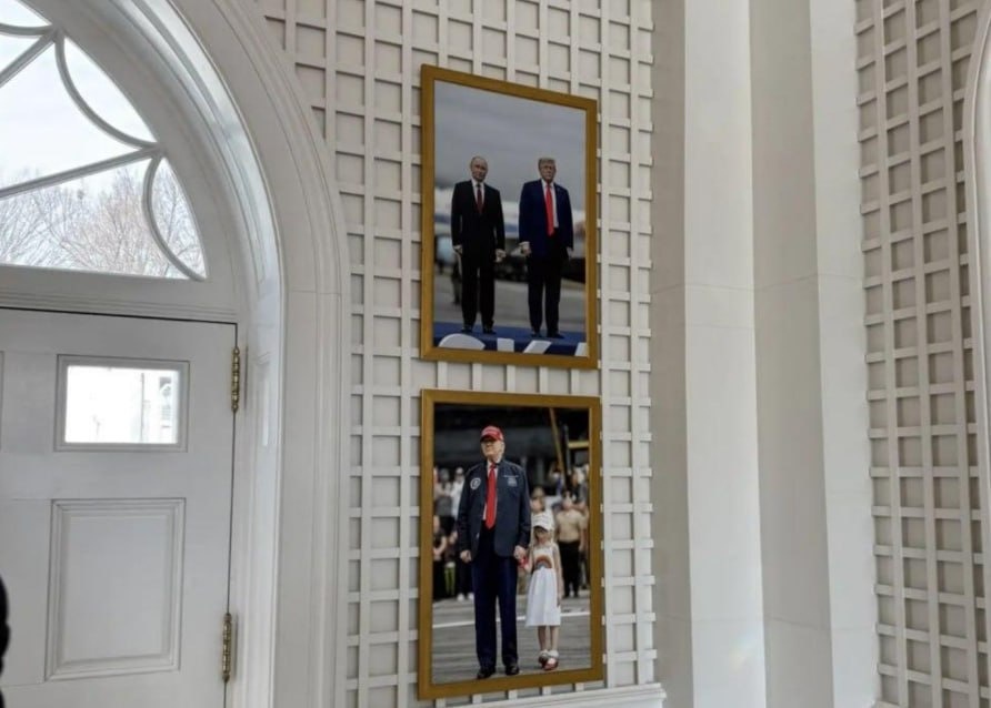 Вверху фото Путина, внизу фото внучки.