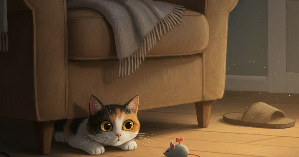 Кошка, которая играла в прятки с самой собой