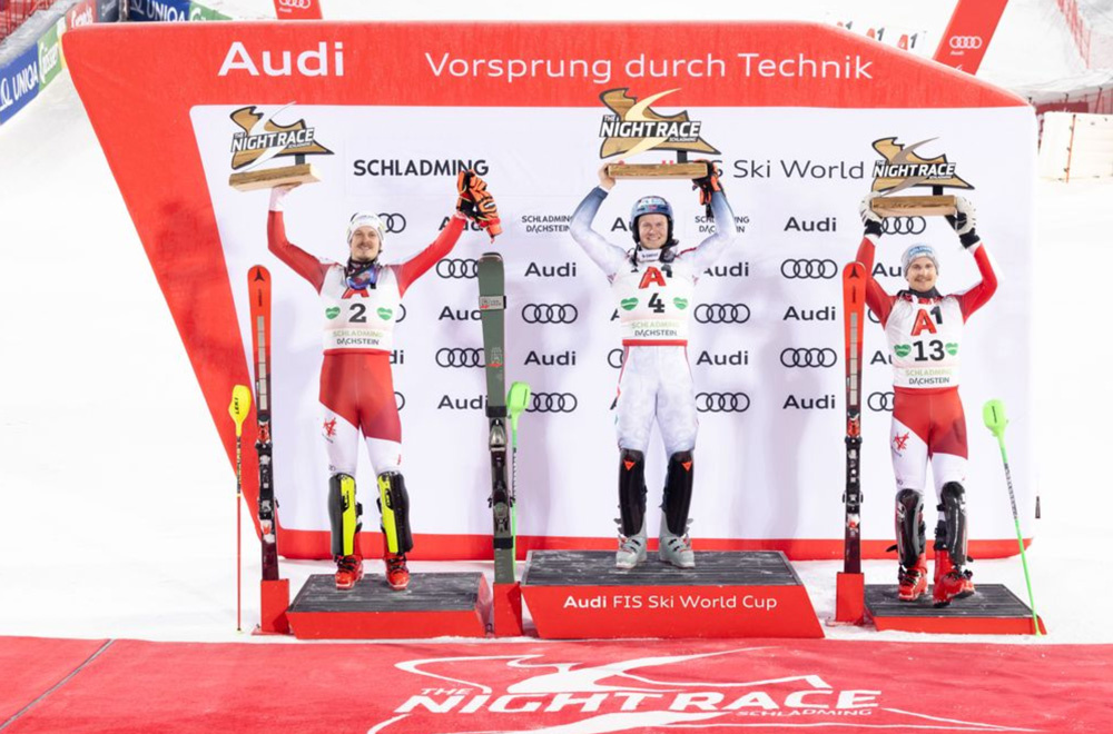 Таким был подиум в Шладминге год назад