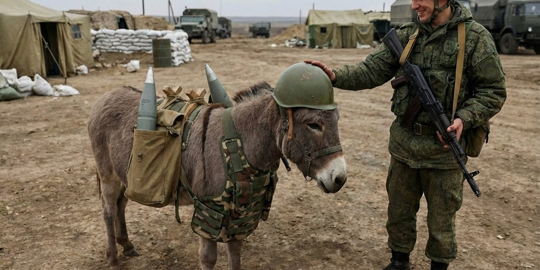 Бойцу вместо "УАЗа" дали осла, но он еще не знал, что встретил настоящего друга