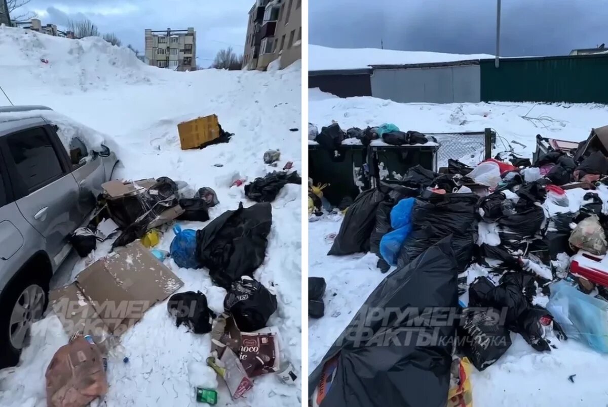    Дворы трёх домов в Петропавловске превратились в огромную смердящую помойку
