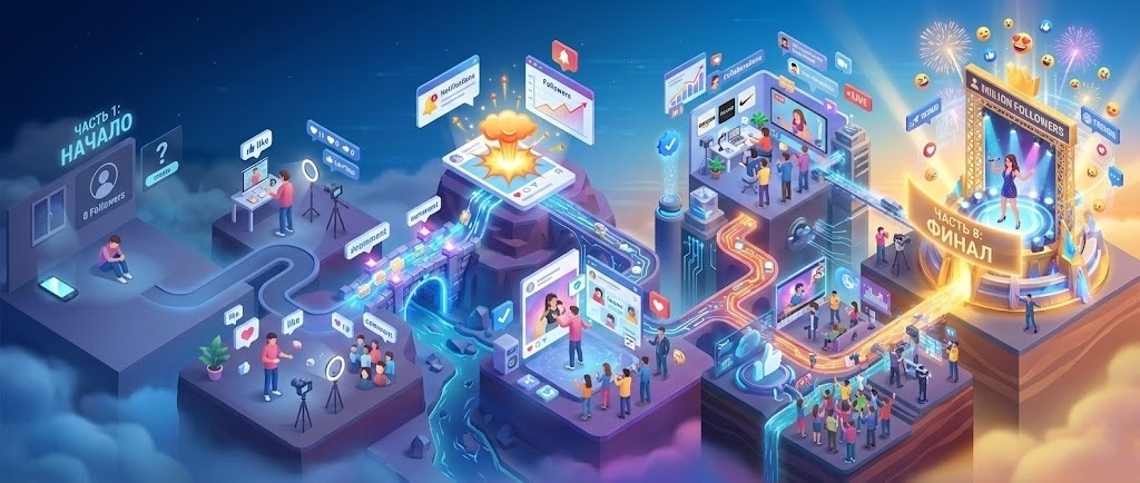 Визуальная схема начала и конца развития влияния.