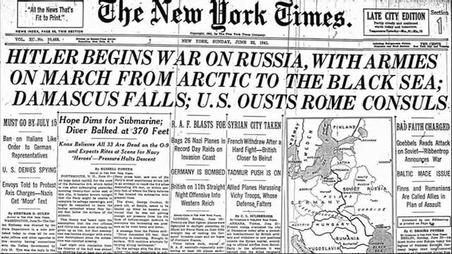 Что писали американские СМИ о нападении Германии на СССР в 1941 году?