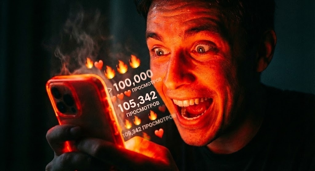 Лицо человека, который перепутал виральность с влиянием. Приятно, но бесполезно, если за этими цифрами нет смыслов.