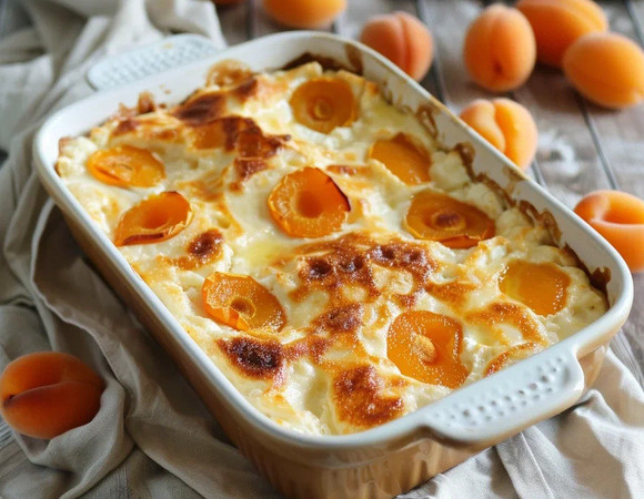Творожная запеканка с абрикосами