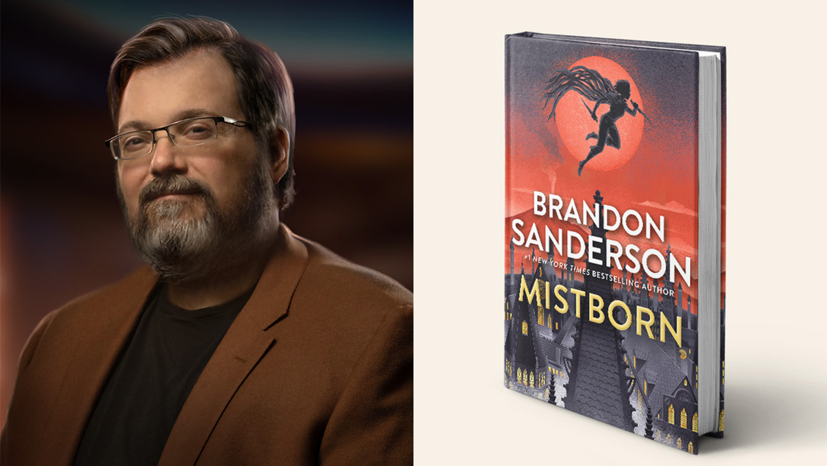 Brandon Sanderson Headshot and Mistborn BookHoward Lyon; Michael Whelan