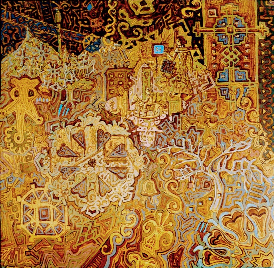 "Штольня Тигеля", 44х44 см, холст, масло, 1998 г.с. Автор картины - Алексей Акиндинов.