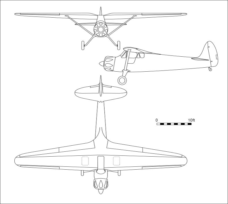 схема проекта мобилизационного перехватчика Airspeed AS.27 с двигателем Armstrong Siddeley Cheetah IX