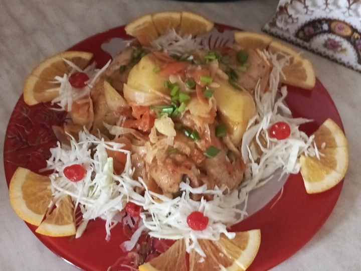 Рагу из курицы с овощами