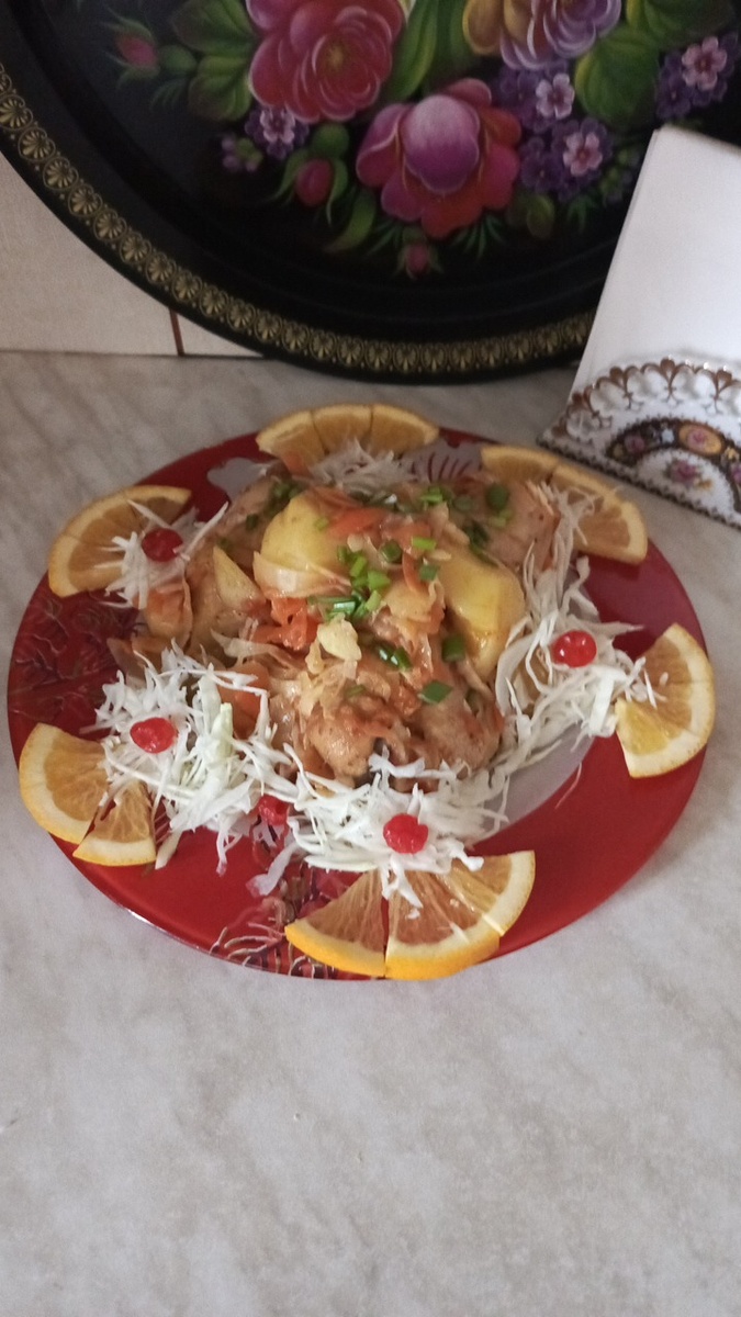 Рагу из курицы с овощами. Фото автора.