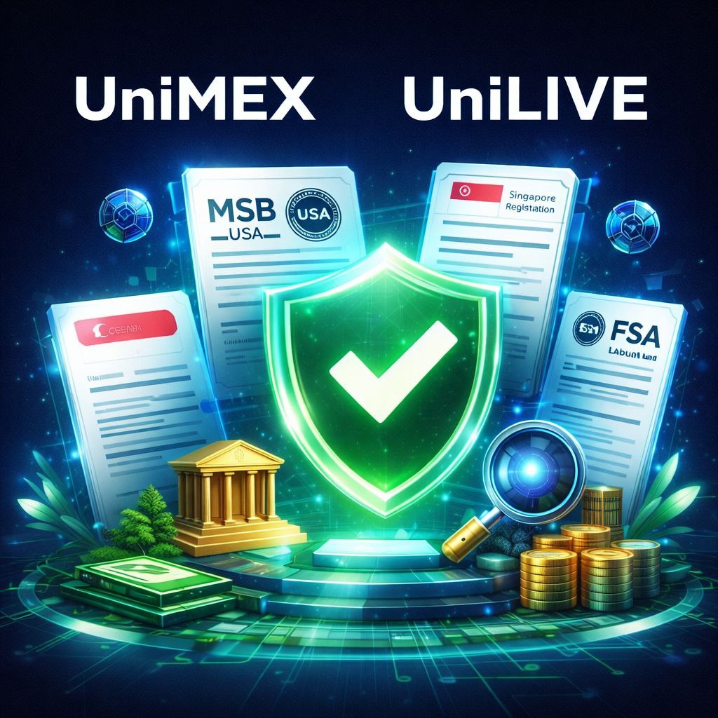 🔺 Лицензии и легальность Unilive / Unimex

Друзья, важный момент: любые серьёзные проекты проверяются не словами, а официальными реестрами ✅  
Поэтому — только факты и открытые источники.

─────────────────────

🏢 Официальная регистрация Unilive (Сингапур 🇸🇬)

Компания:
PIX TECHNOLOGY PTE. LTD.

UEN: 202433979E  
Адрес:
2 Havelock Road, #07-13, Singapore

Проверка в госреестре:
https://www.sgpbusiness.com/company/Pix-Technology-Pte-Ltd

─────────────────────

🇺🇸 Unimex завершила регистрацию MSB в США (FinCEN)

Unimex прошла комплаенс-регистрацию Money Services Business (MSB)  
в FinCEN — подразделении Министерства финансов США.

✅ Официальный статус для финансовой деятельности в США  
✅ Выполнены федеральные нормы AML/KYC

Регистрационный номер:
31000309957621

Проверить самостоятельно:
https://www.fincen.gov/resources/msb-state-selector

─────────────────────

🏦 Как проверить лицензию GAT Investment Bank Limited (Labuan FSA)

Официальный сайт регулятора Labuan FSA:
https://www.labuanfsa.gov.my/areas-of-business/financial-services/banking/list-of-labuan-banks-and-investment-banks

🔎 Введите:
“GAT Investment Bank Limited”
(в списке — примерно на 38 месте)

✅ Там указаны официальные данные и надзор

─────────────────────

⚡️ Главное правило:
Не ленитесь — проверяйте всё сами в открытых реестрах.  
Так делают инвесторы, банки и крупные компании.

Всем любви и много денег ❤️

#Unilive #Unimex #UnimexExchange #UNX #SEE #крипто