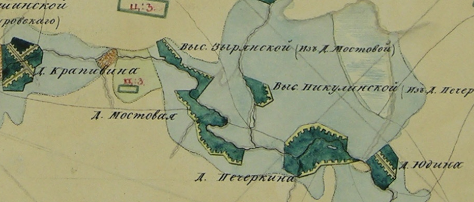 Фрагмент Плана Генерального Межевания Екатерины II.