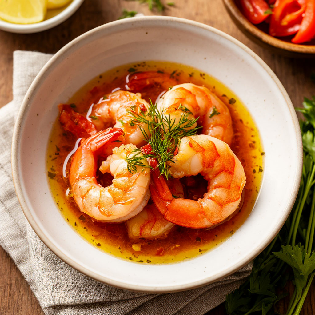 Креветки в чесночном масле (Гамбас аль ахильо)