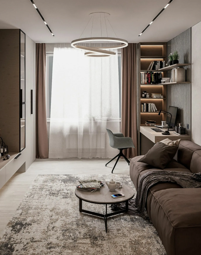 дизайн проект зала 18 кв м