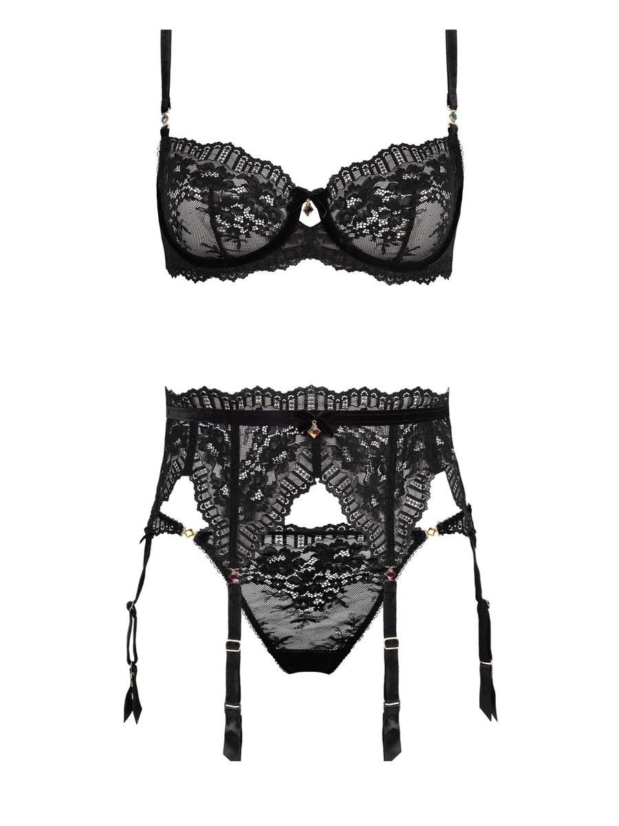 Кружевной комплект с бархатными деталями Dita Von Teese из линии Floradora в каталоге Dimmi underwear