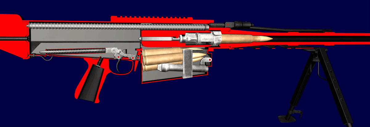 Работа частей и механизмов во время выстрела  (World of Guns Gun Disassembly).