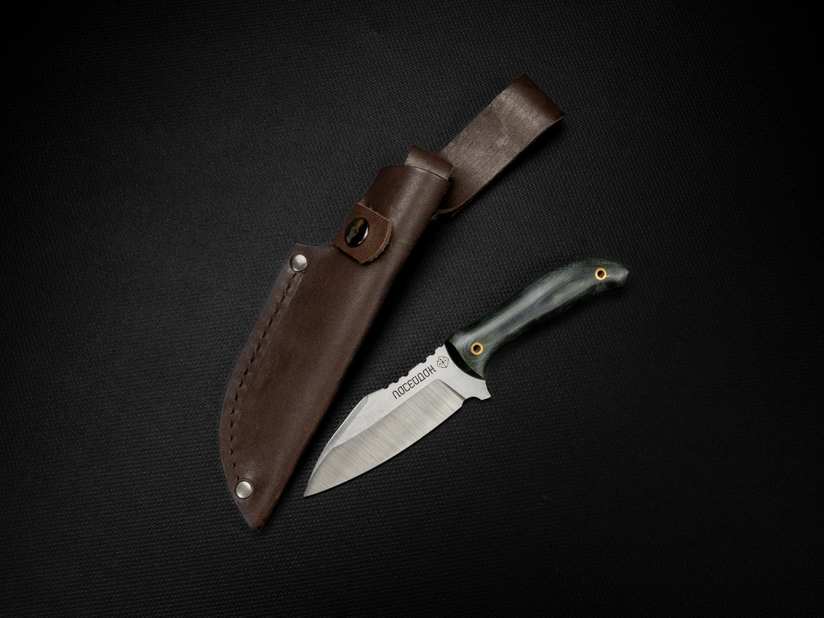 Туристический нож Windford Посейдон сталь AUS 10, чёрный/жёлтый. Длина клинка 10 см.