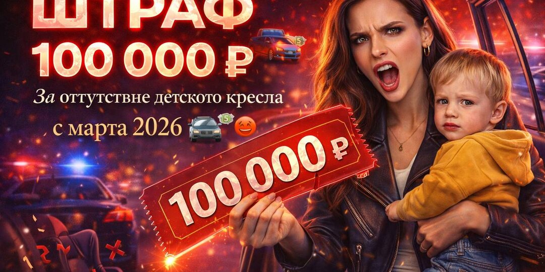 Новый штраф 100 000 рублей за отсутствие детского кресла с марта 2026 года. Что важно знать и как не попасть на деньги.