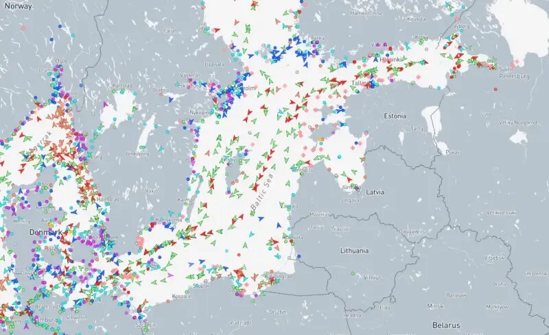 Морской трафик Балтийского моря критически важен для России
Фото:
Marinetraffic.com