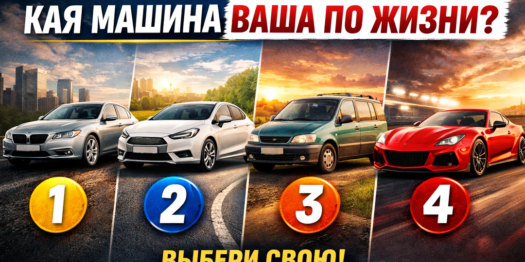 Психологический тест: выберите одну из четырtх машин - и узнайте, как вы на самом деле движетесь по жизни