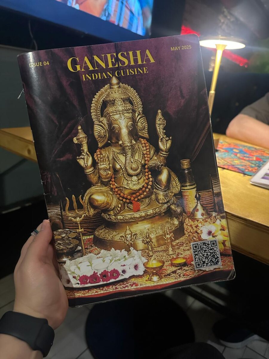 Меню кафе Ganesha