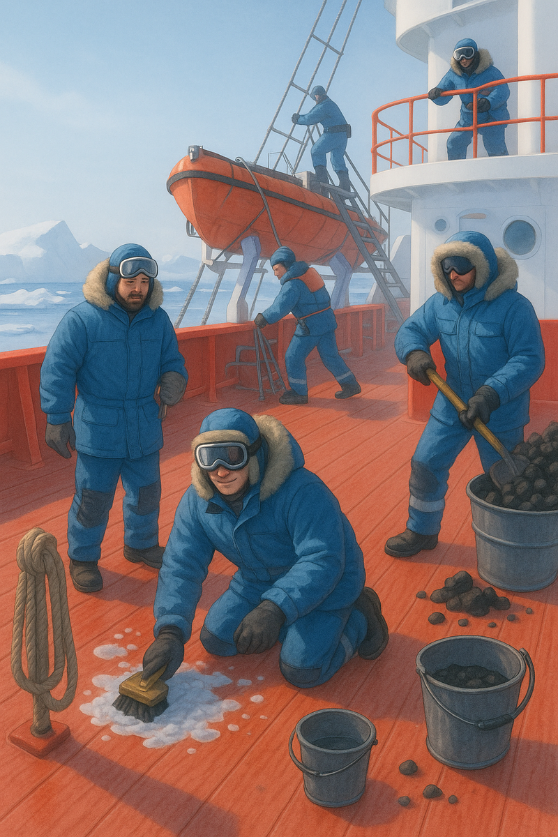 Ледокол готовится к прибытию в порт