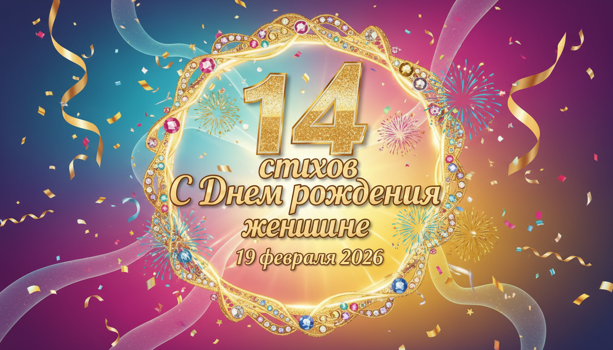 14 стихов С Днем рождения женщине 19 февраля 2026