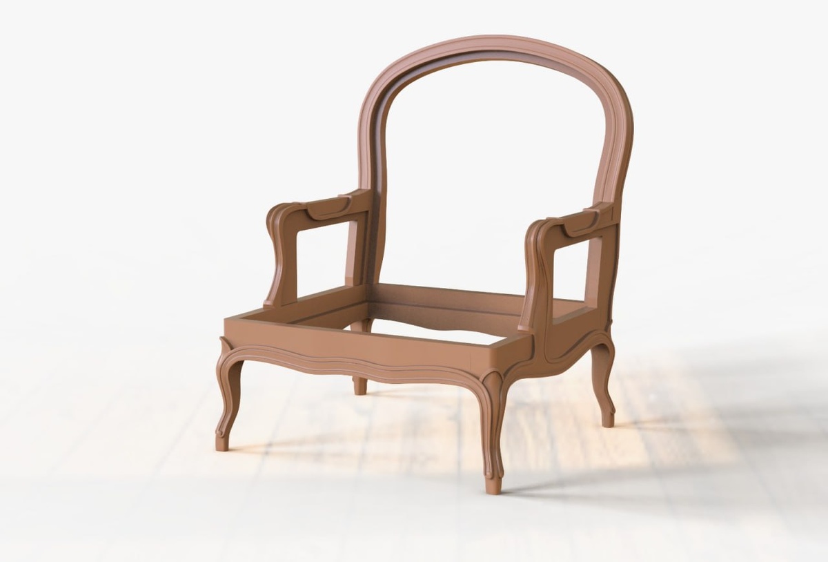 Созданная 3D модель каркаса кресла