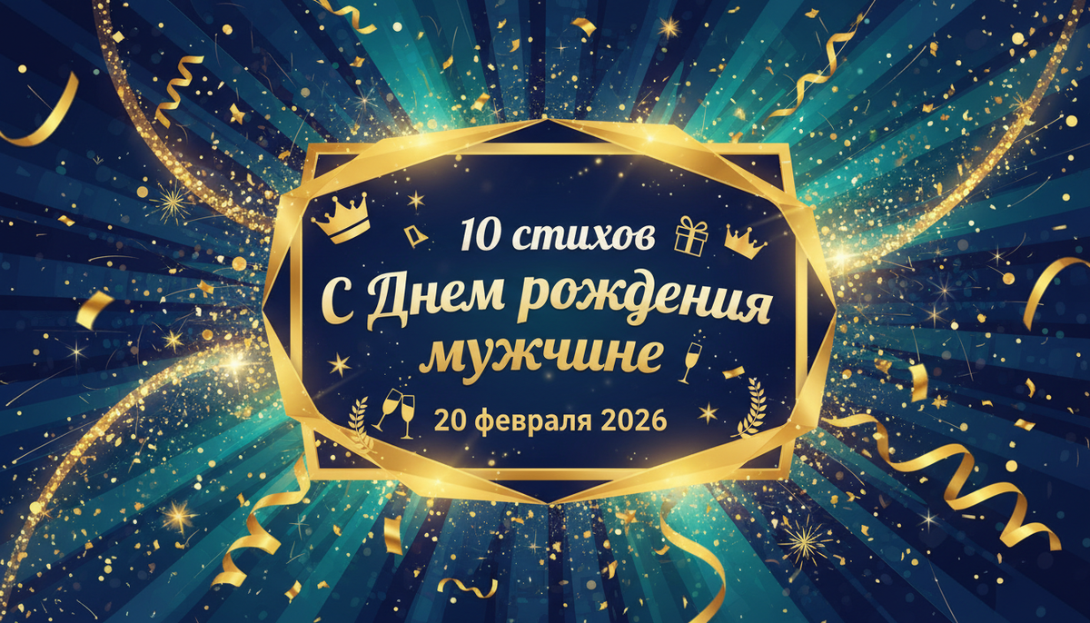 10 стихов С Днем рождения мужчине 20 февраля 2026