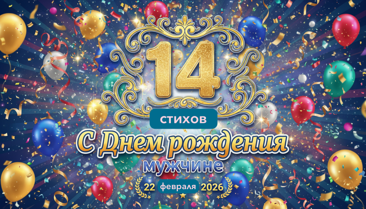 14 стихов С Днем рождения мужчине 22 февраля 2026
