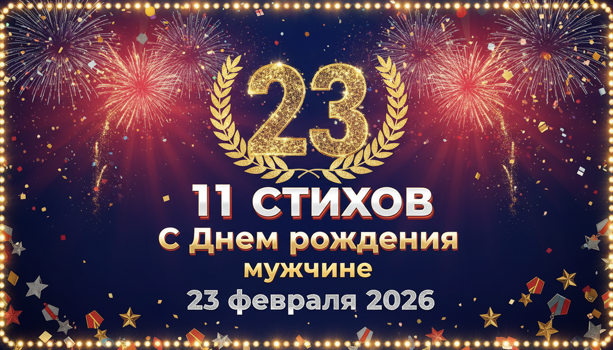 11 стихов С Днем рождения мужчине 23 февраля 2026