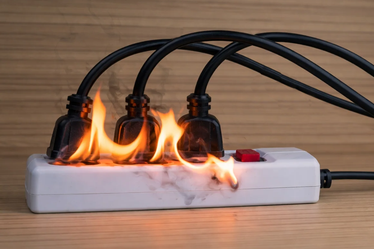 Горит удлинитель