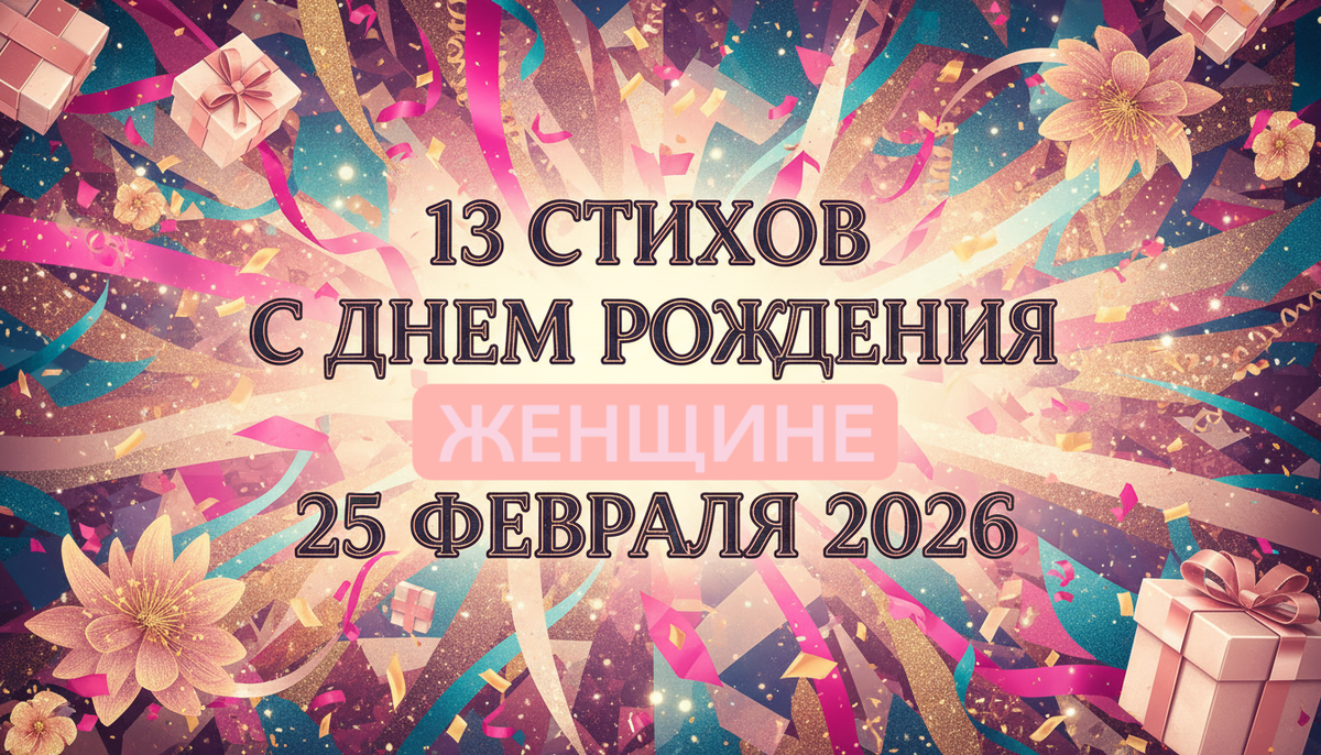 13 стихов С Днем рождения женщине 25 февраля 2026