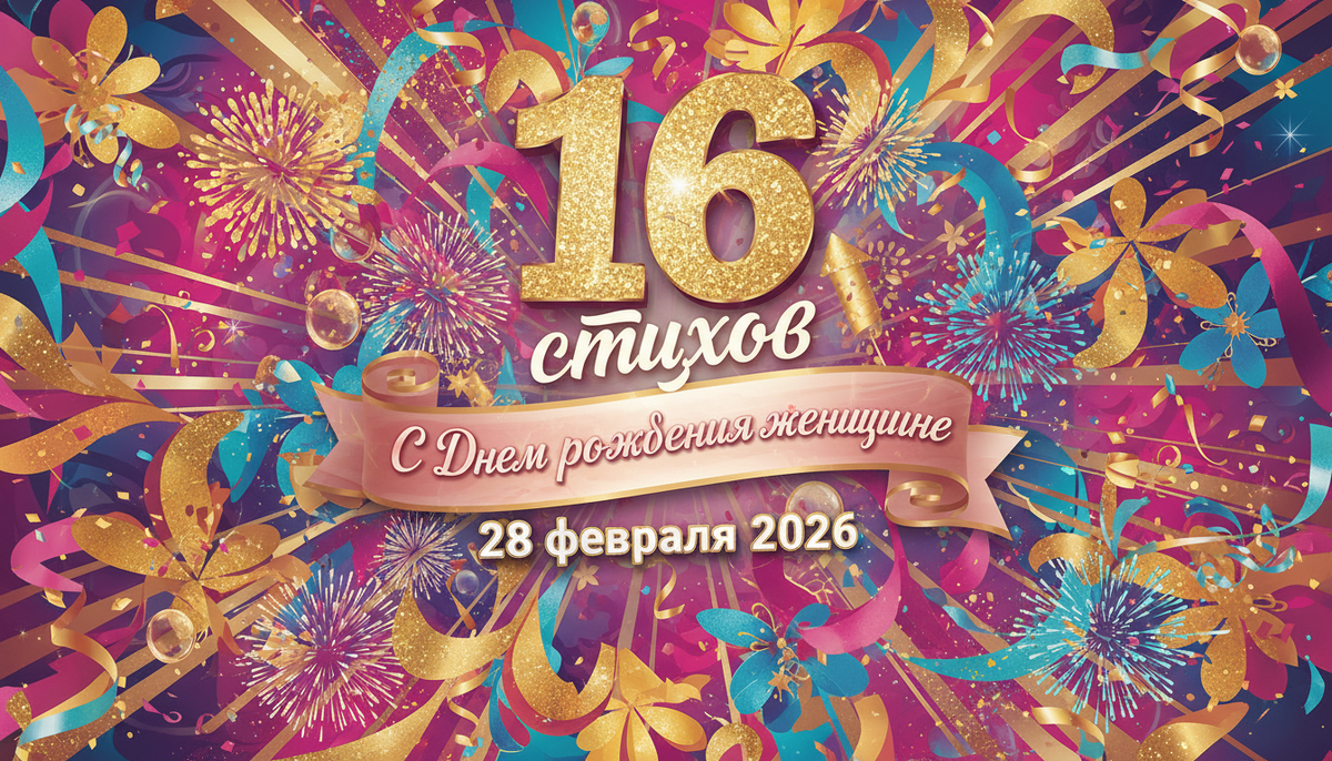 16 стихов С Днем рождения женщине 28 февраля 2026