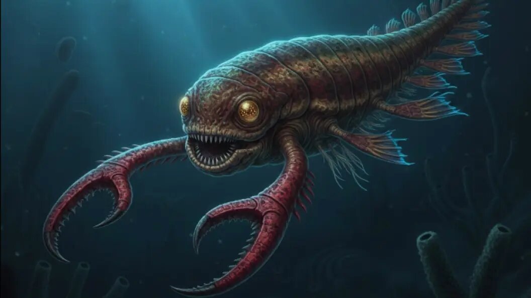    Радиодонт - одно из найденных существ. Реконструкция ИИ.