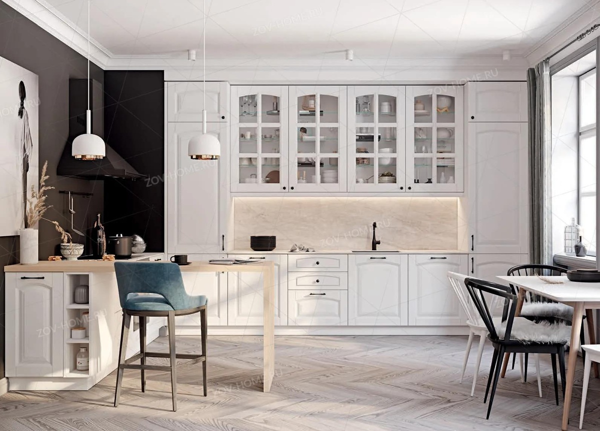 Кухня «Далия», натуральный ясень, керамогранит