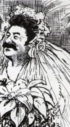 карикатура на Сталина в женском платье