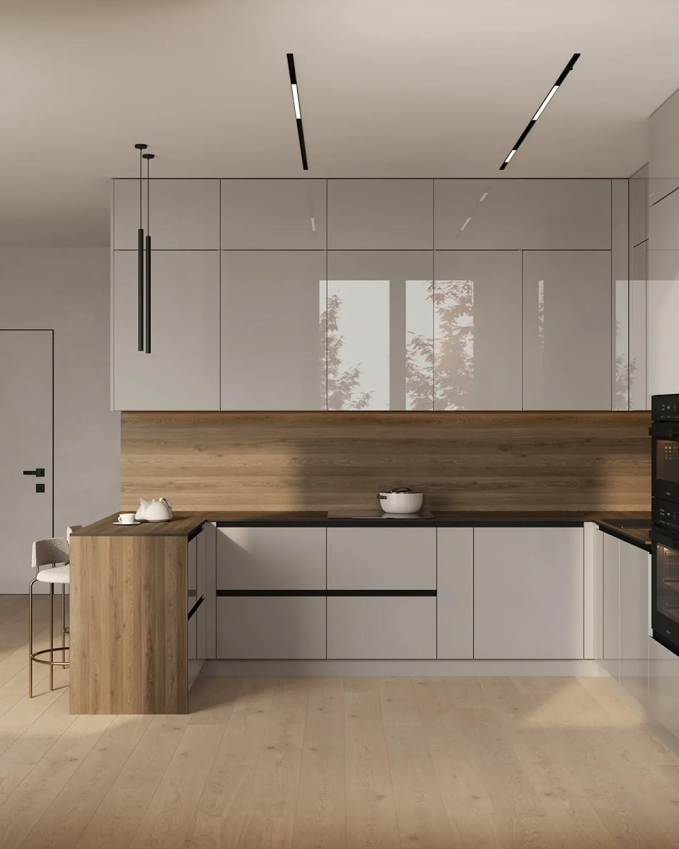 Кухня «Глосс» с фасадами из акрила