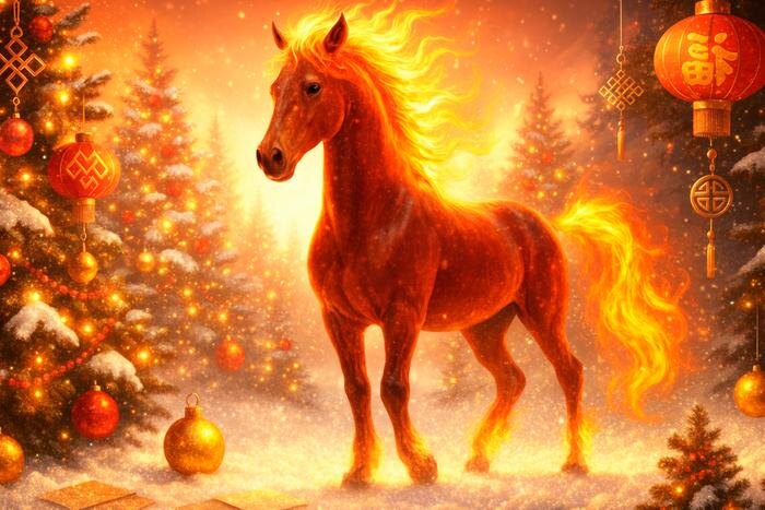 Красная Огненная Лошадь — символ нового года 2026. Фото © ChatGPT