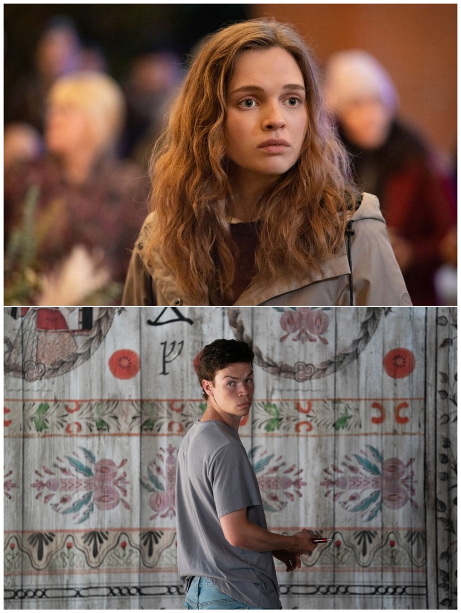 Одесса Янг на кадре из сериала «Противостояние» и Уилл Поултер на кадре из фильма «Солнцестояние»/Источник: CBS Television Studios/A24