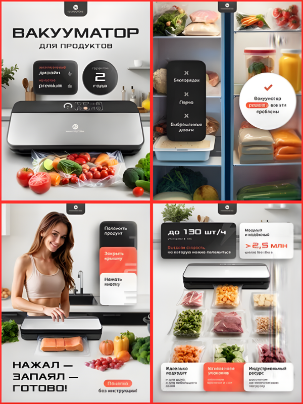 Вы когда-нибудь выбрасывали сыр, покрытый плесенью, или ягоды, которые испортились за два дня? Я — постоянно. Обещание хранить продукты в 5 раз дольше звучало как сказка, но я решила проверить это на практике с вакуумным упаковщиком Narrazione VS6606X.