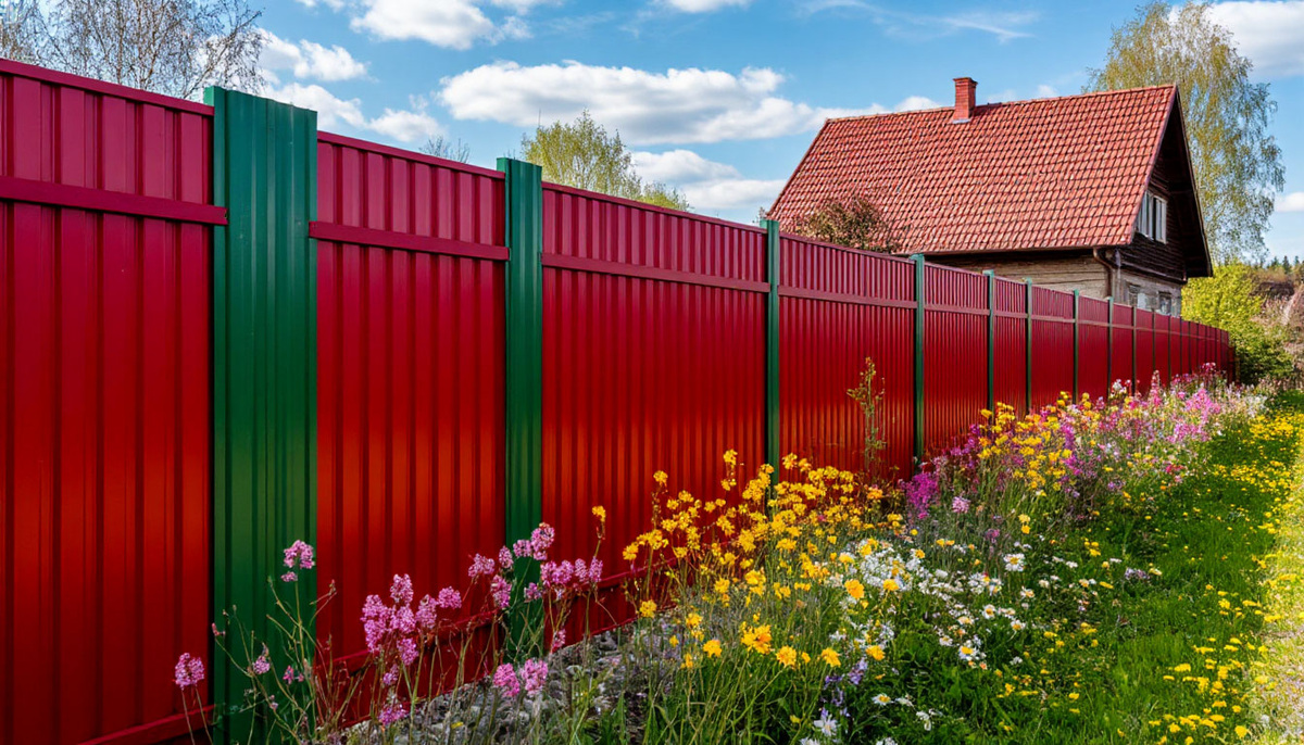 Комбинированный забор, евроштакетник, профлист