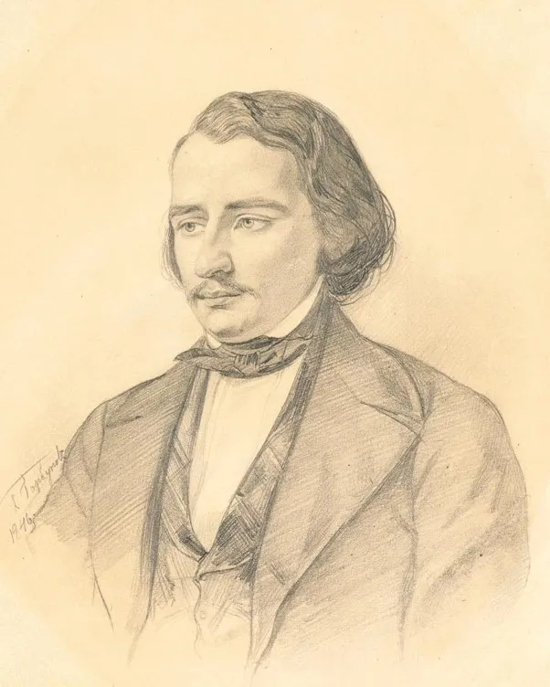 Кирилл Горбунов. Портрет Ивана Тургенева. 1846. Государственная Третьяковская галерея, Москва