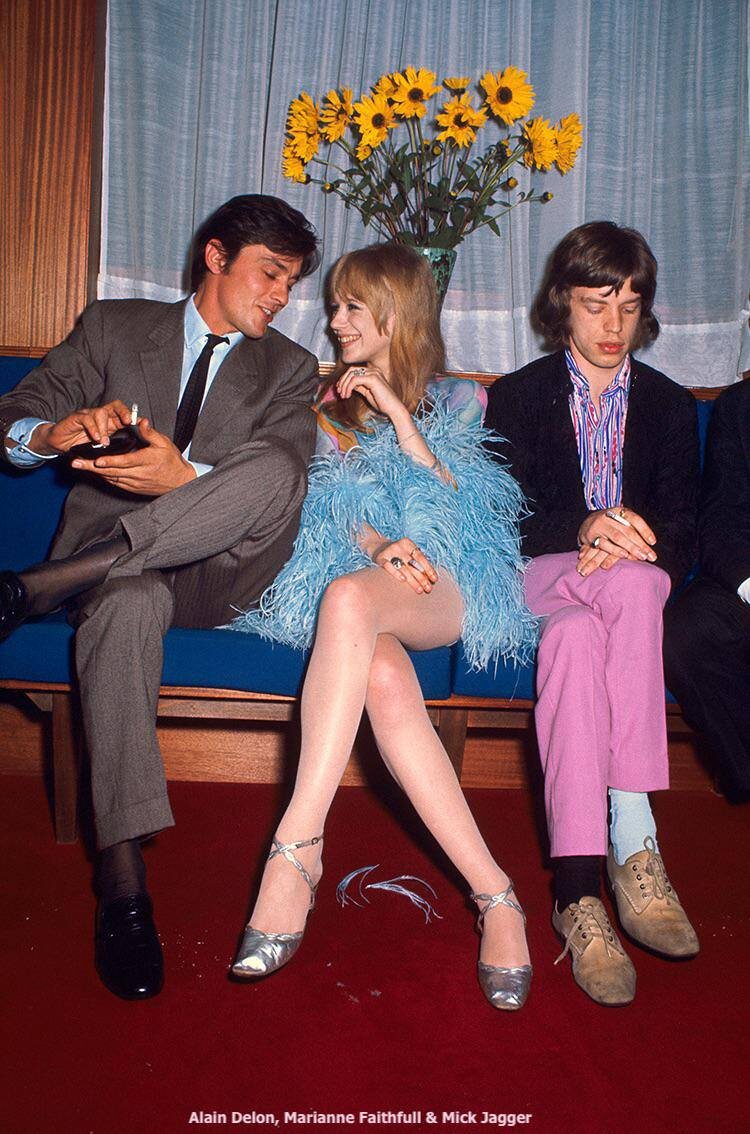 Ален Делон, Марианна Фейтфулл и Мик Джаггер