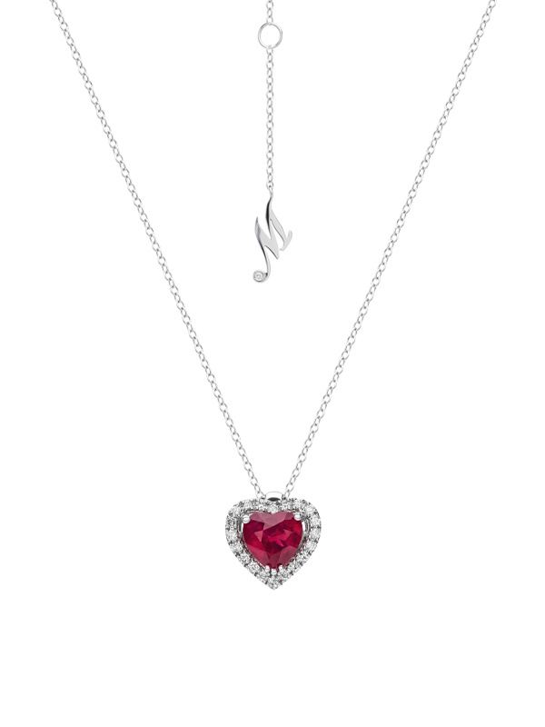 Кулон Mercury Color из белого золота с рубином и бриллиантами
