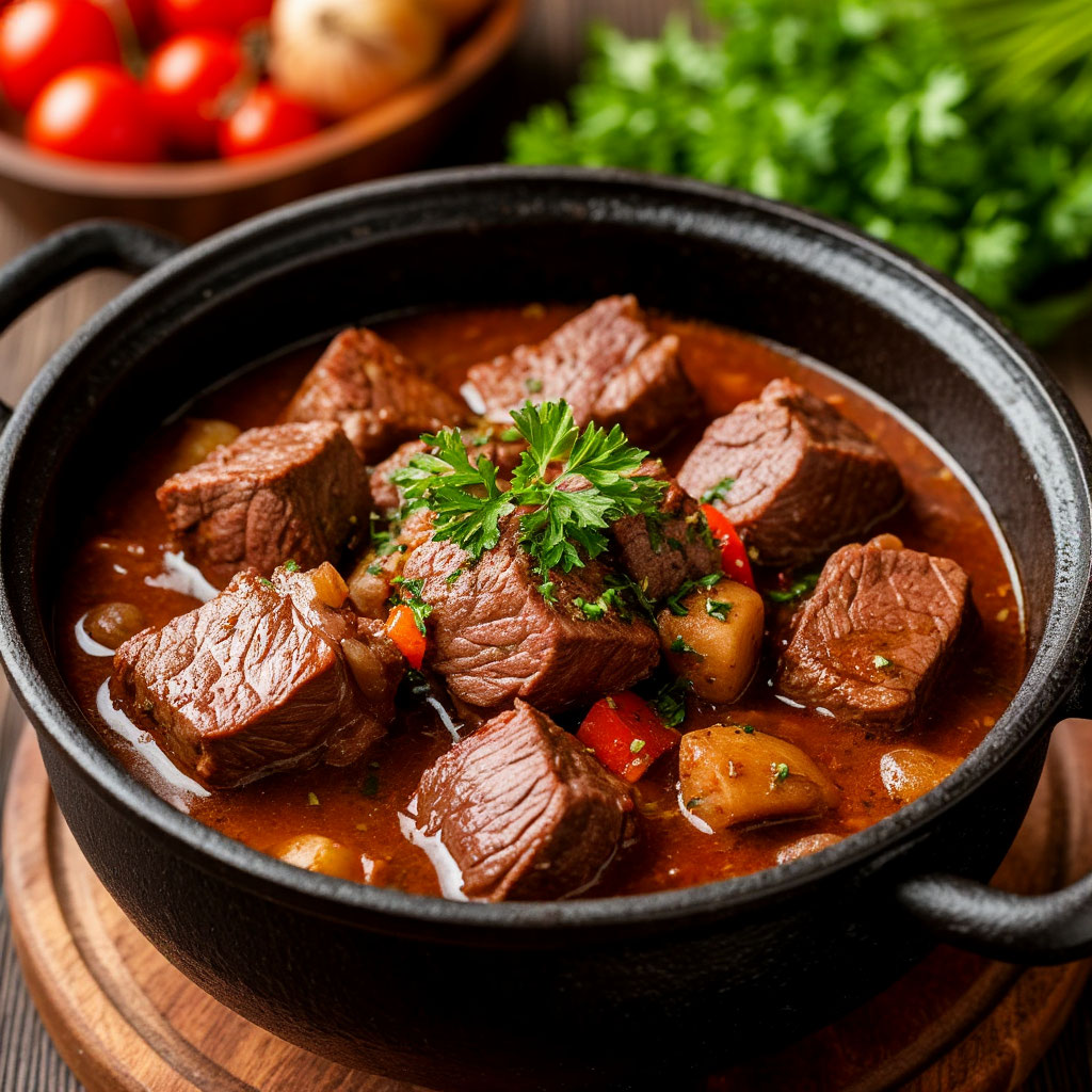 Мясо тушеное