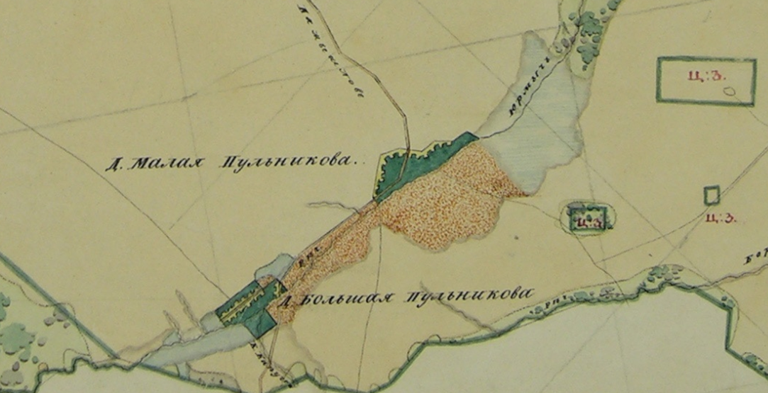 Фрагмент Плана Генерального Межевания Екатерины II.