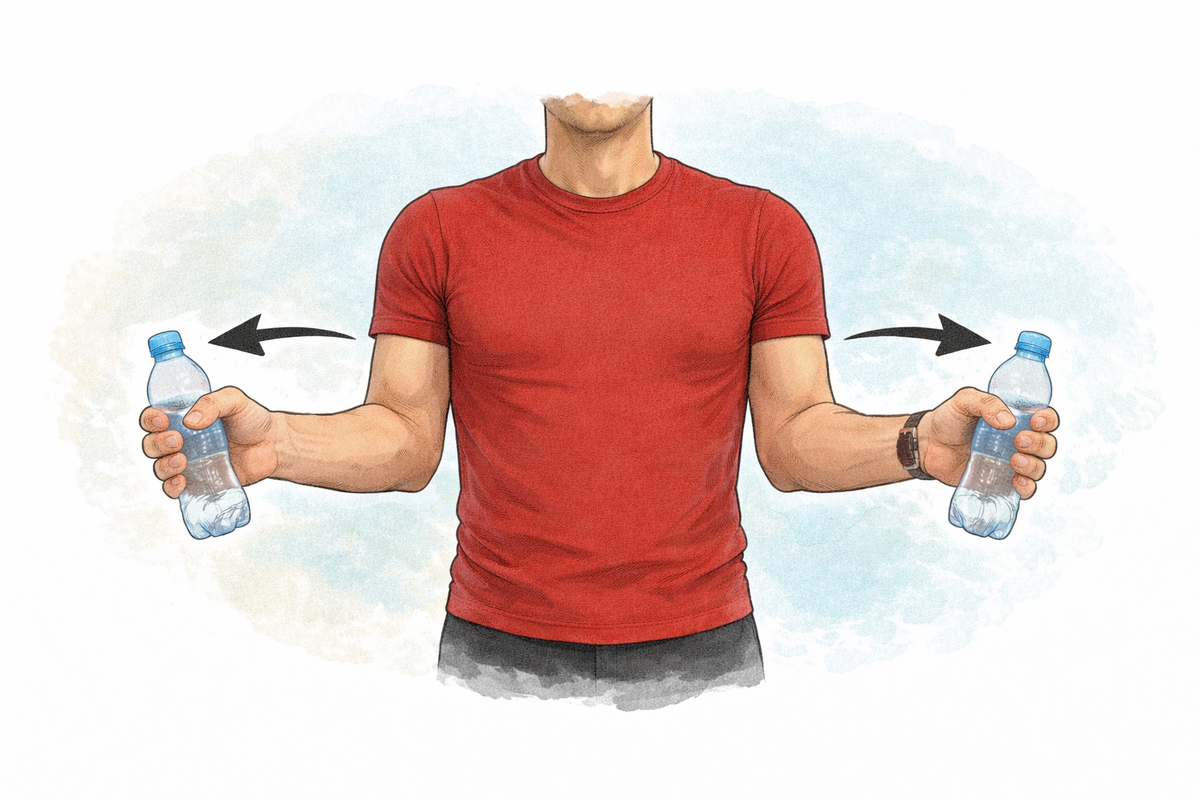 Гантели можно заменить бутылками