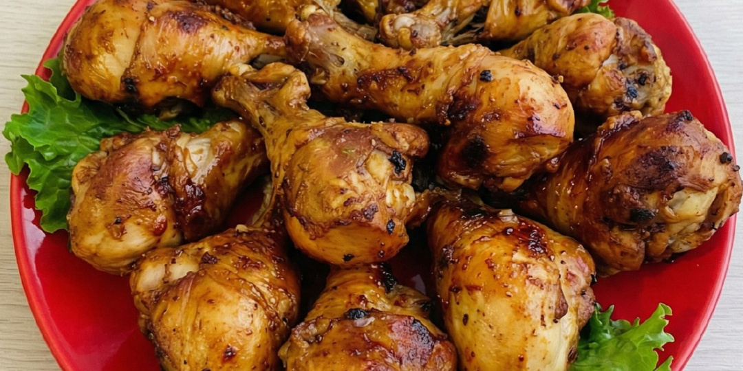 Нежная куриная голень в маринаде из соевого соуса в духовке.